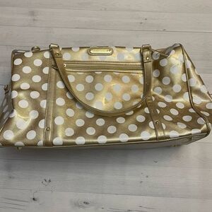 Betsey Johnson Hocus‎ Pocus Gold Polka Dot Weekender bag